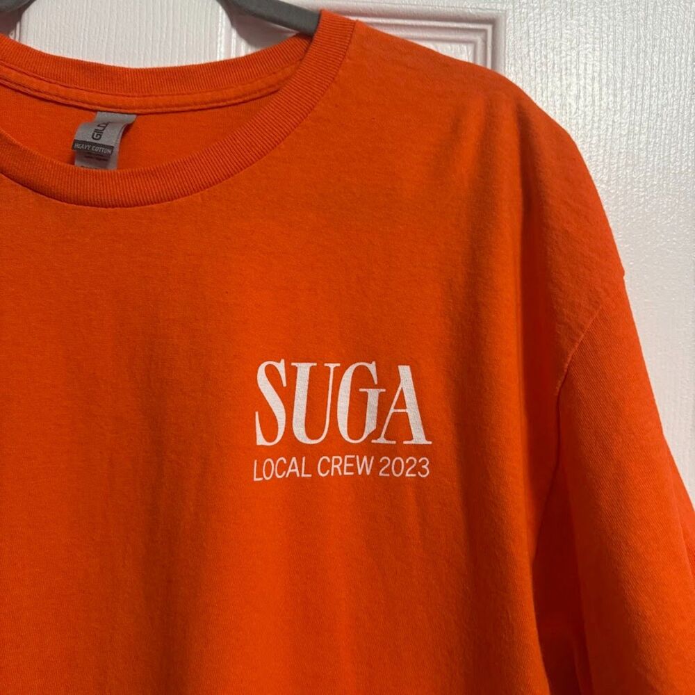 BTS SUGA Local Crew 2023 T Shirt Orange XL Cotton